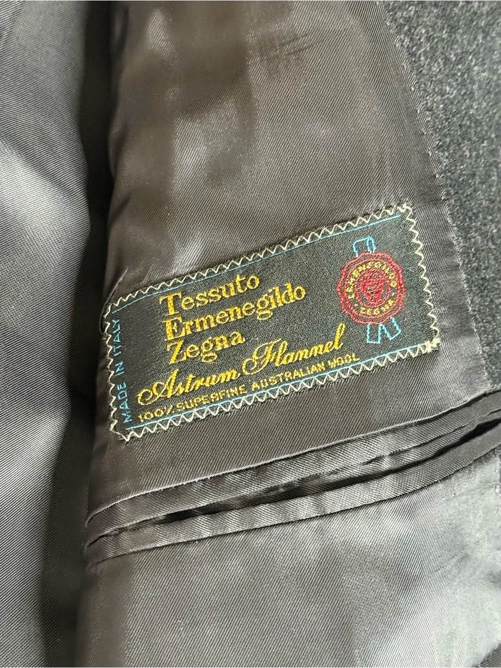 Vintage Redaelli Blazer Mens Zegna Wool 50L 52L Handmade Italy Charcoal Jacket